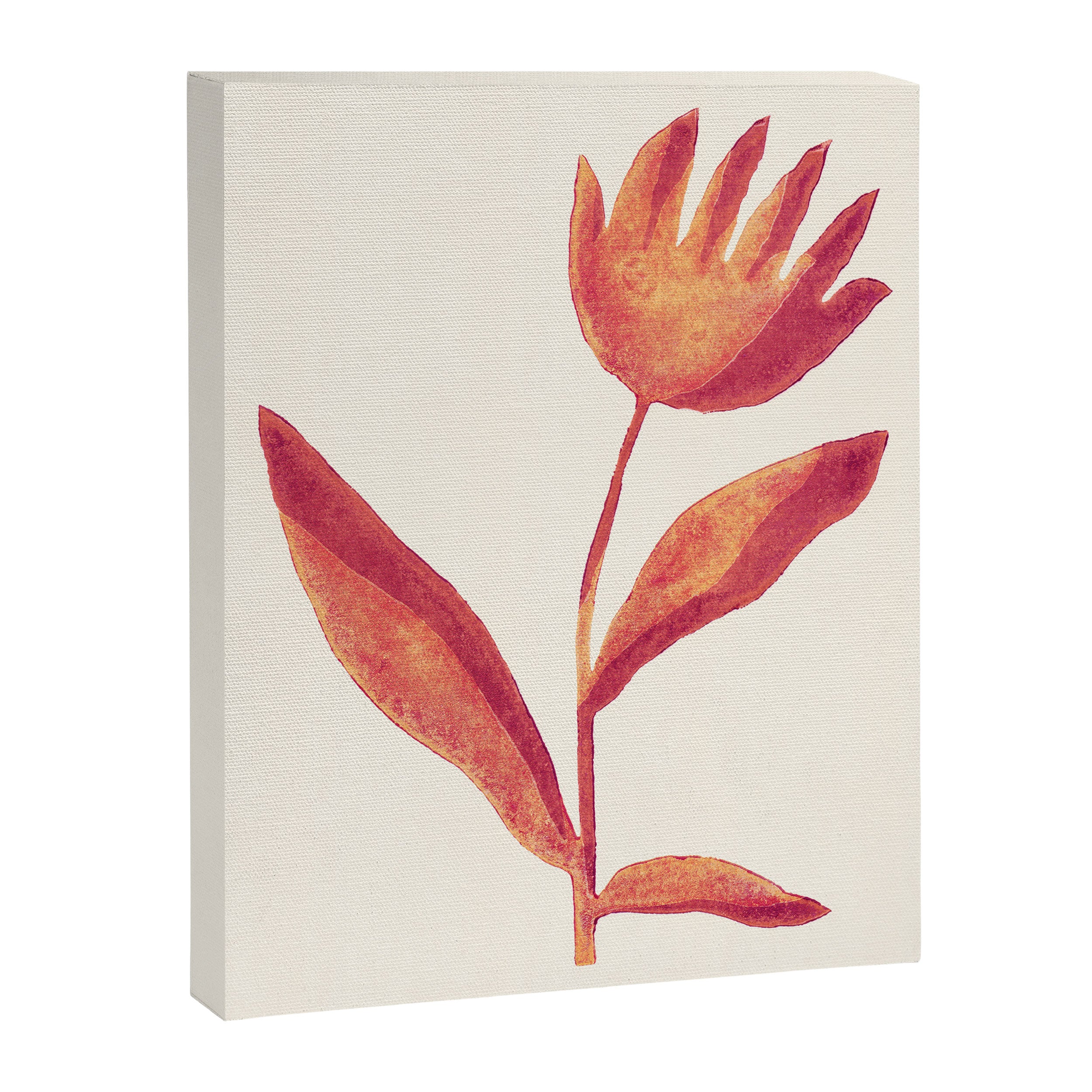 Linocut Flower / Viva Magenta Canvas Print Gallery Image 6