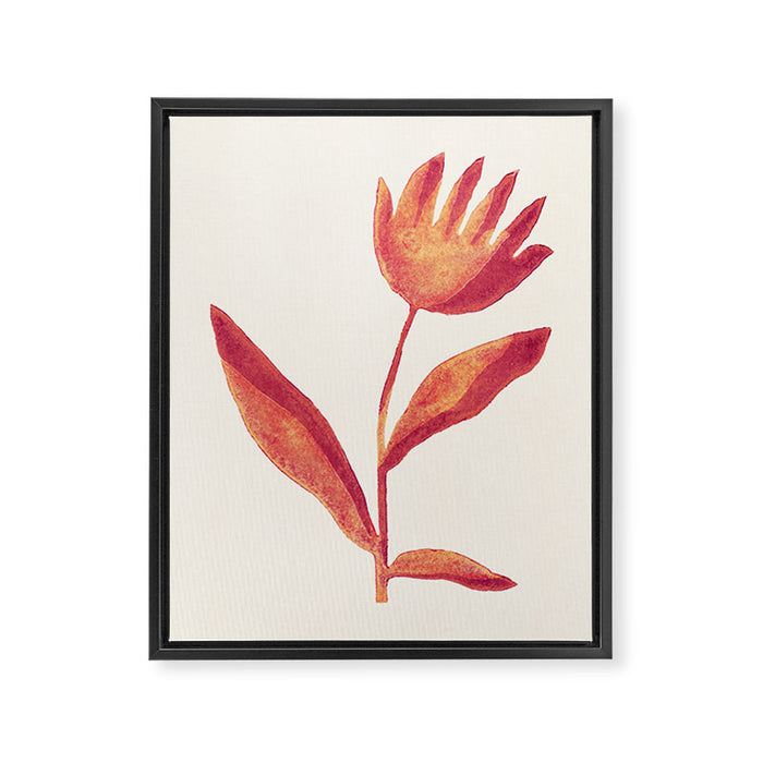 Linocut Flower / Viva Magenta Framed Canvas Print Gallery Image 1