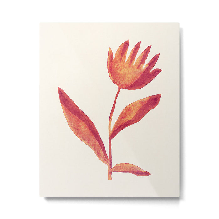 Linocut Flower / Viva Magenta Metal Print Gallery Image 1