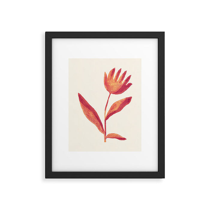 Linocut Flower / Viva Magenta Framed Art Print Gallery Image 1
