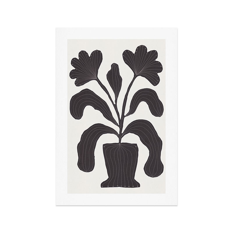 Linocut Flowers #2 Art Print Gallery Image 1