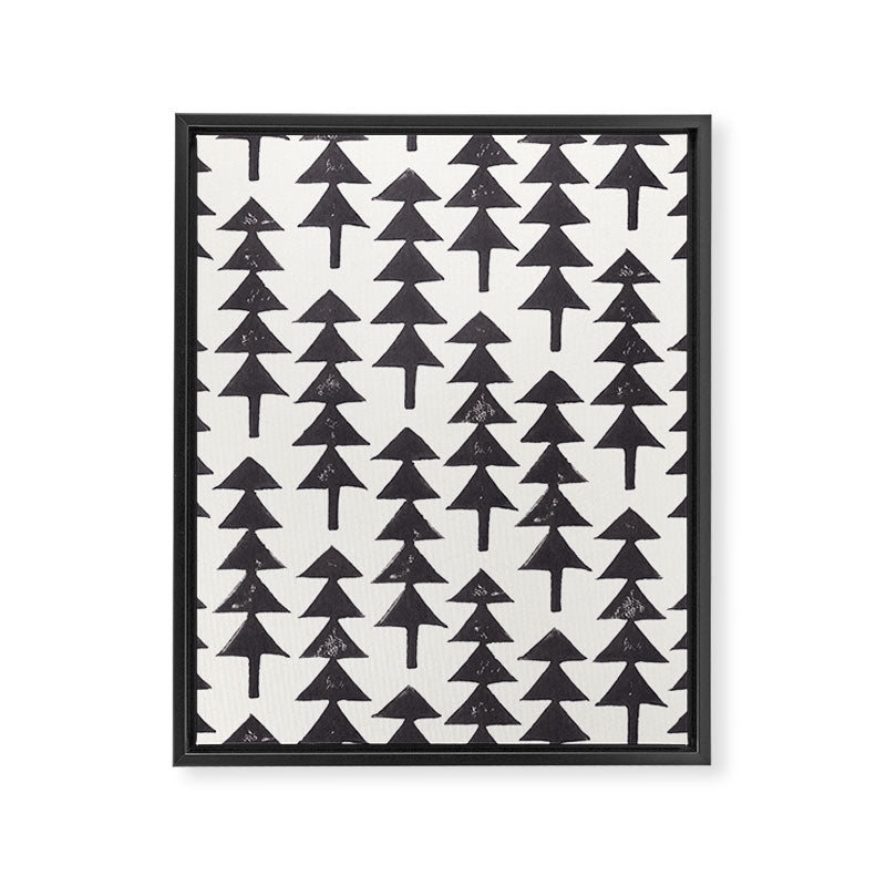 Linocut Forest Framed Canvas Print Gallery Image 8