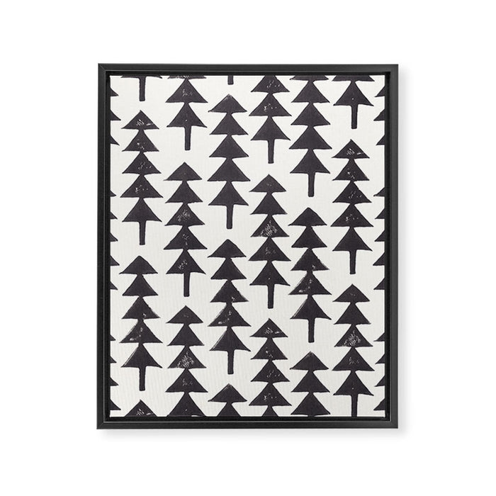 Linocut Forest Framed Canvas Print Gallery Image 1