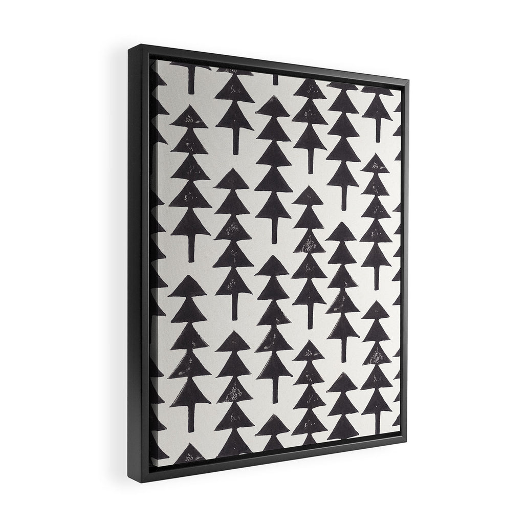 Linocut Forest Framed Canvas Print Gallery Image 2