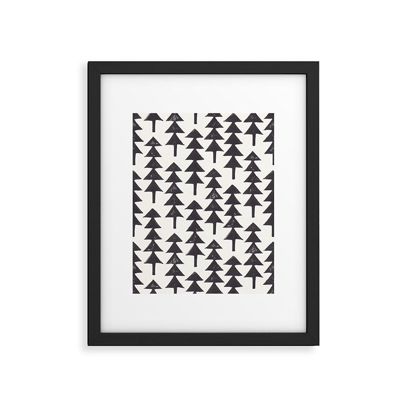 Linocut Forest Framed Art Print Gallery Image 6