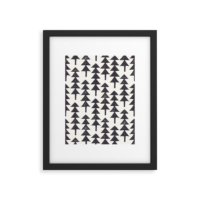 Linocut Forest Framed Art Print Gallery Image 1