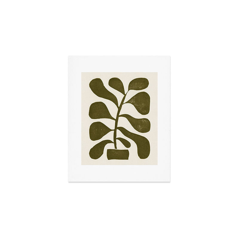 Linocut Houseplant #1 Art Print Gallery Image 1