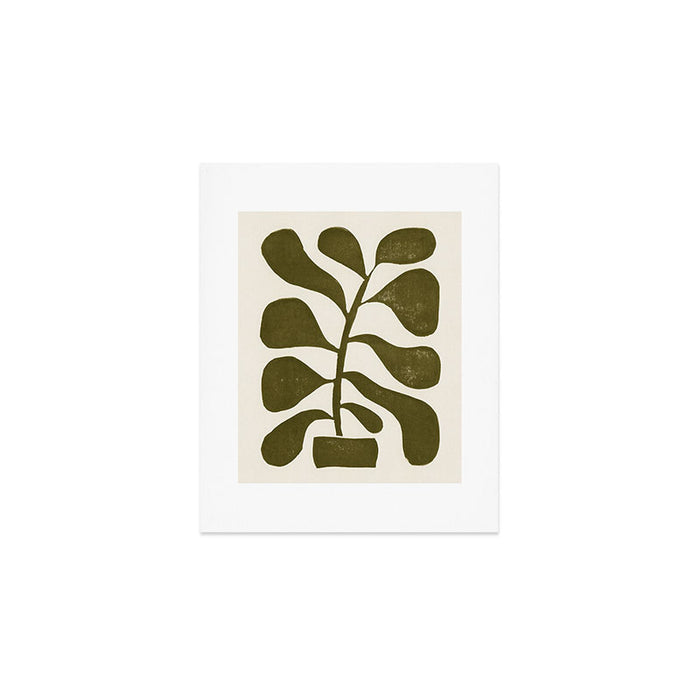 Linocut Houseplant #1 Art Print Gallery Image 1