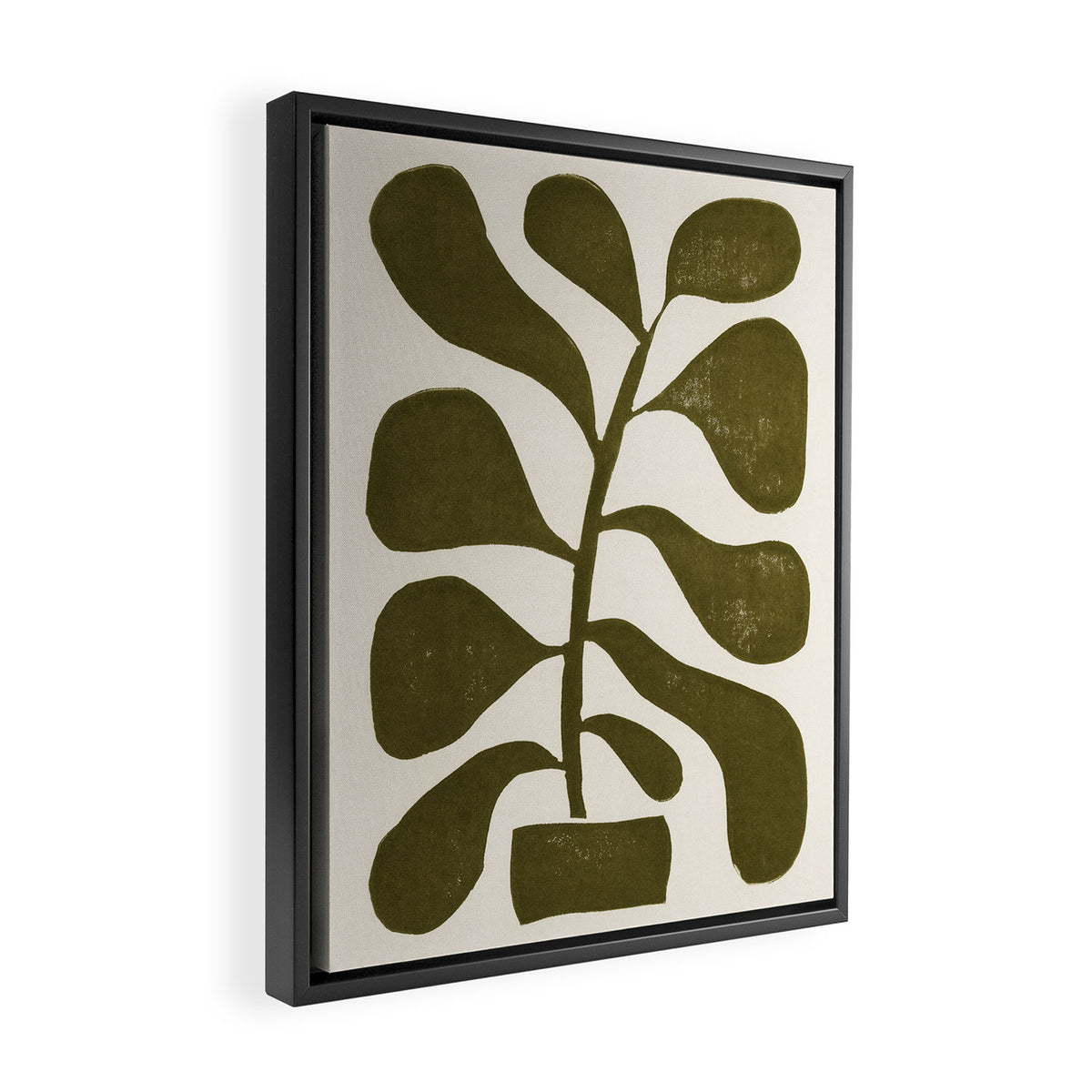 Linocut Houseplant #1 Framed Canvas Print Gallery Image 2