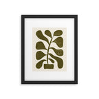 Linocut Houseplant #1 Framed Art Print Gallery Image 5