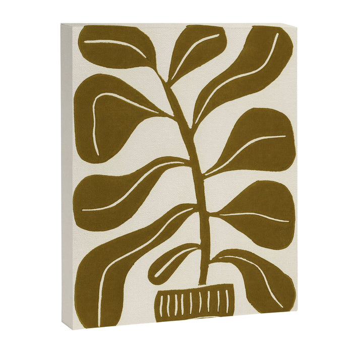 Linocut Houseplant #2 Canvas Print Gallery Image 1