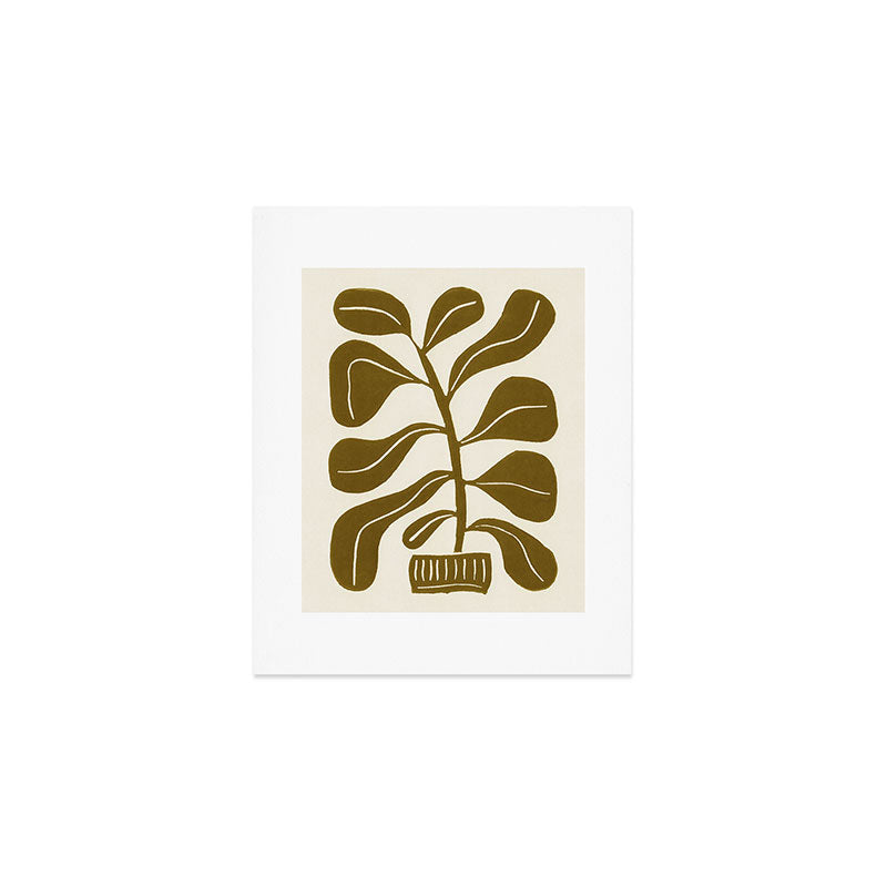 Linocut Houseplant #2 Art Print Gallery Image 1