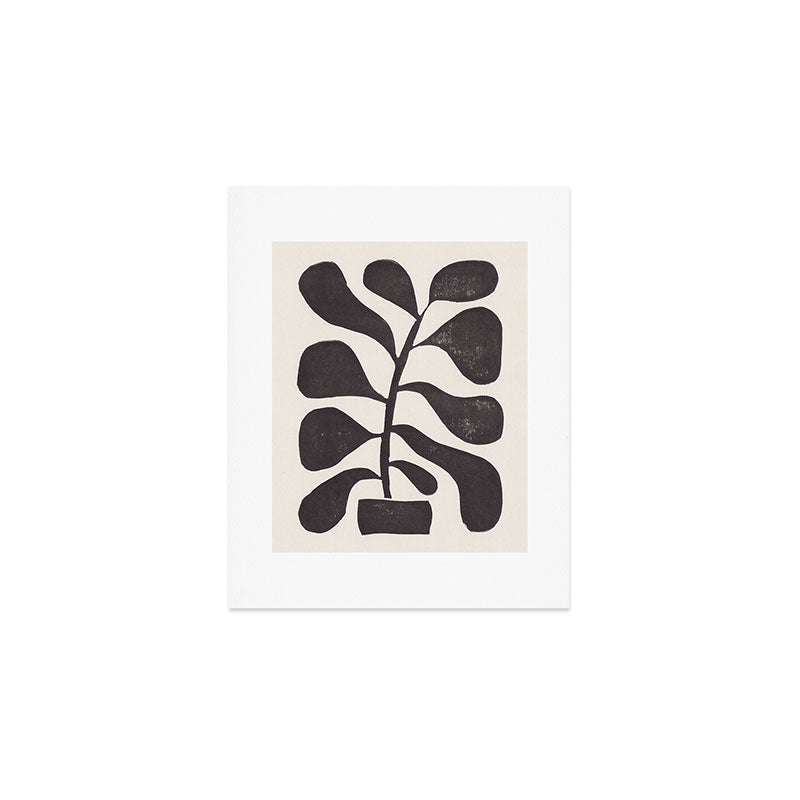 Linocut Houseplant #3 Art Print Gallery Image 1