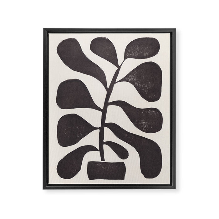Linocut Houseplant #3 Framed Canvas Print Gallery Image 1