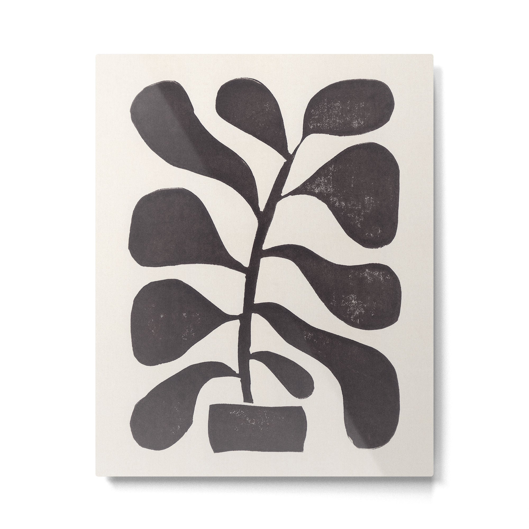 Linocut Houseplant #3 Metal Print Gallery Image 4