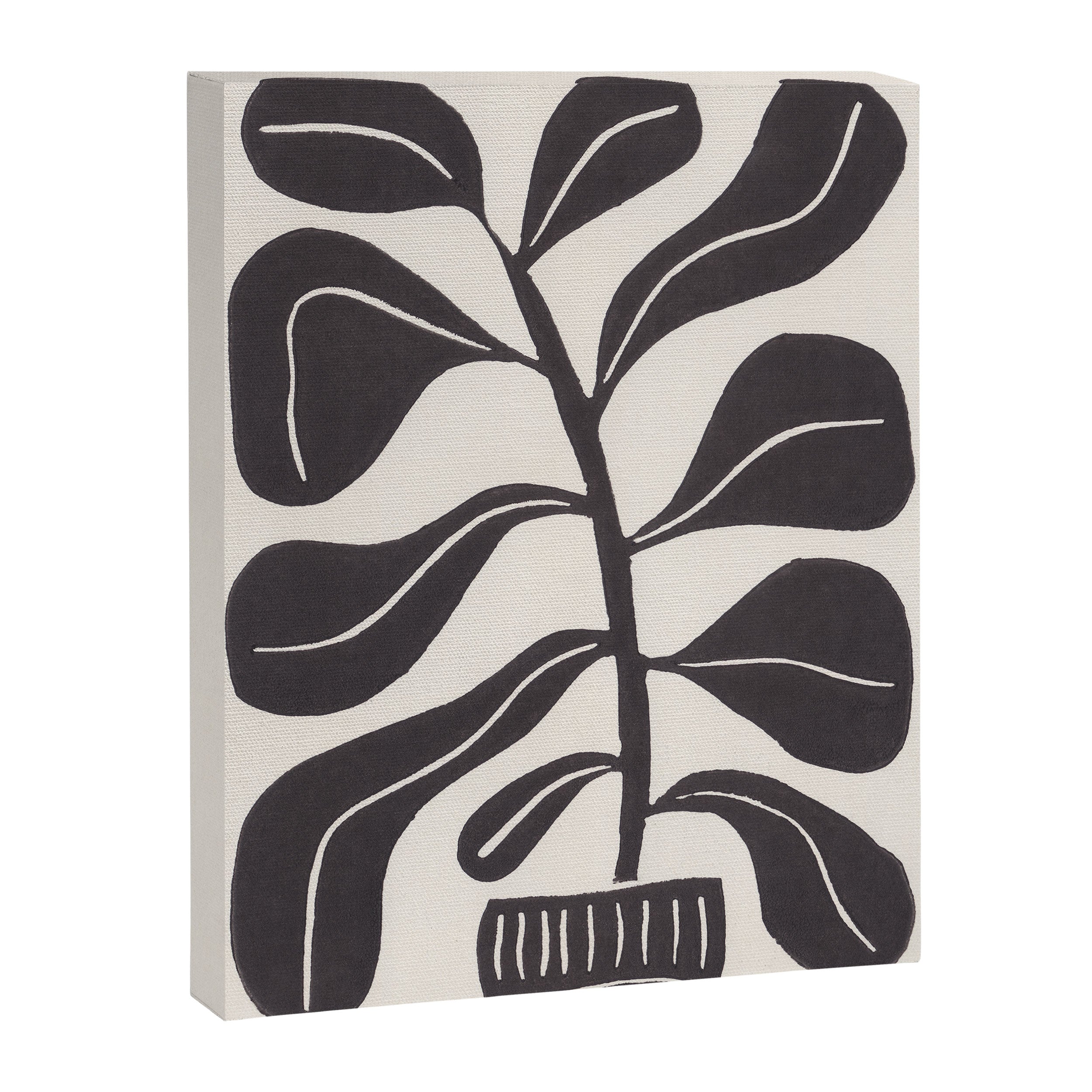 Linocut Houseplant #4 Canvas Print Gallery Image 6