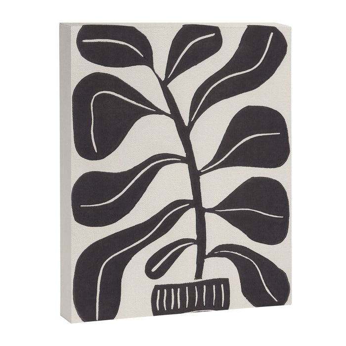 Linocut Houseplant #4 Canvas Print Gallery Image 1