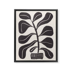 Linocut Houseplant #4 Framed Canvas Print Gallery Image 6