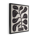 Linocut Houseplant #4 Framed Canvas Print Gallery Image 2