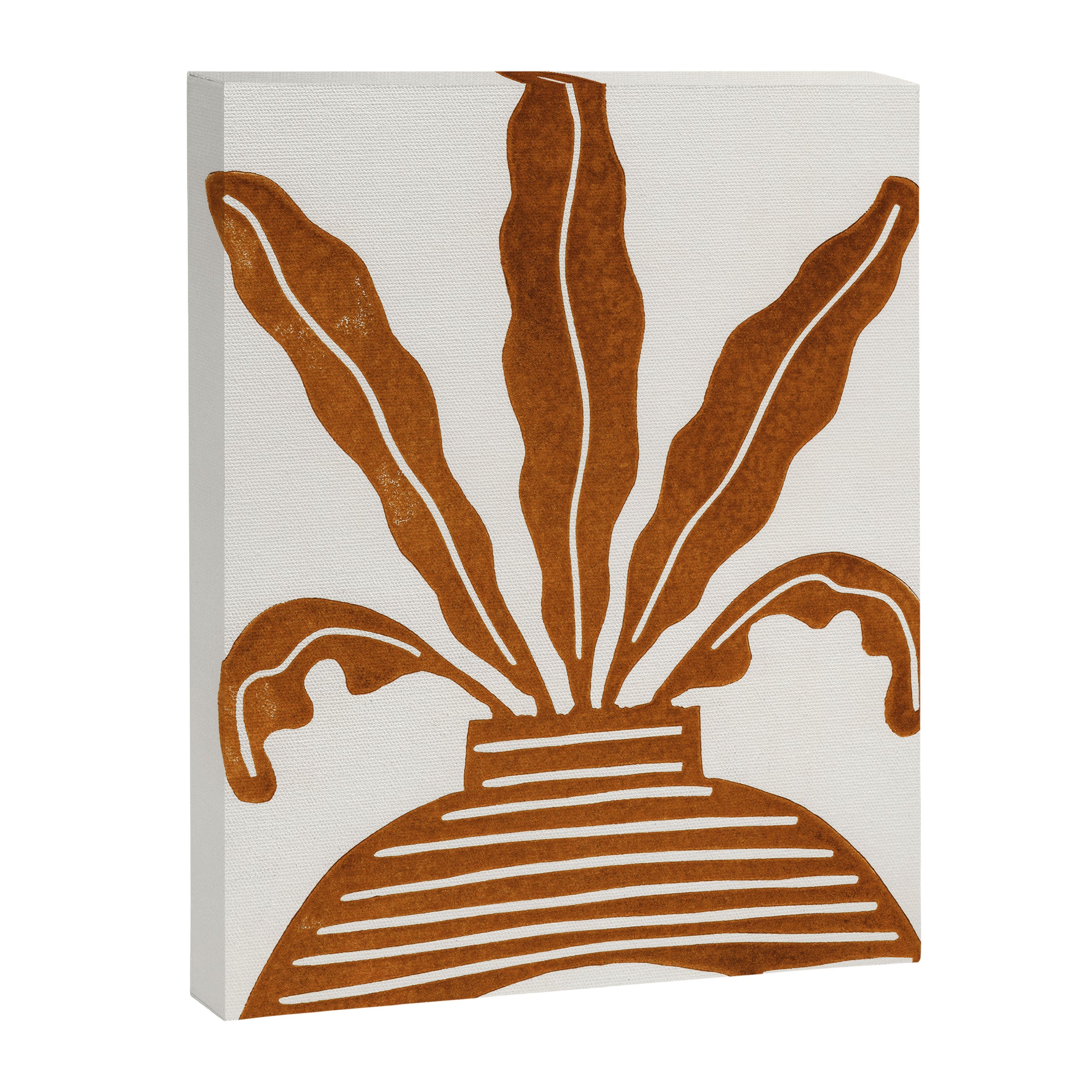 Linocut Houseplant #5 Canvas Print Gallery Image 6
