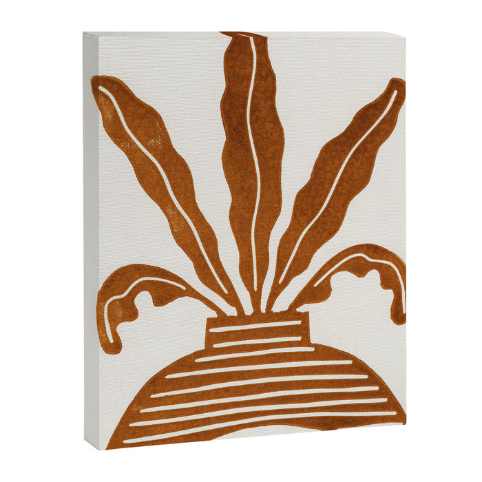 Linocut Houseplant #5 Canvas Print Gallery Image 1