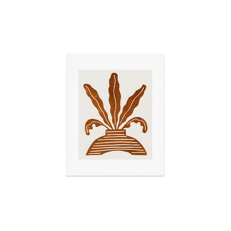 Linocut Houseplant #5 Art Print Gallery Image 1