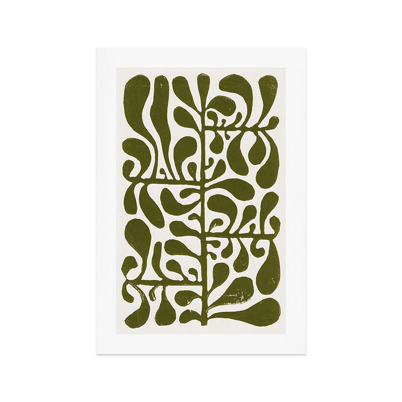 Linocut Plant #1 Art Print Gallery Image 1