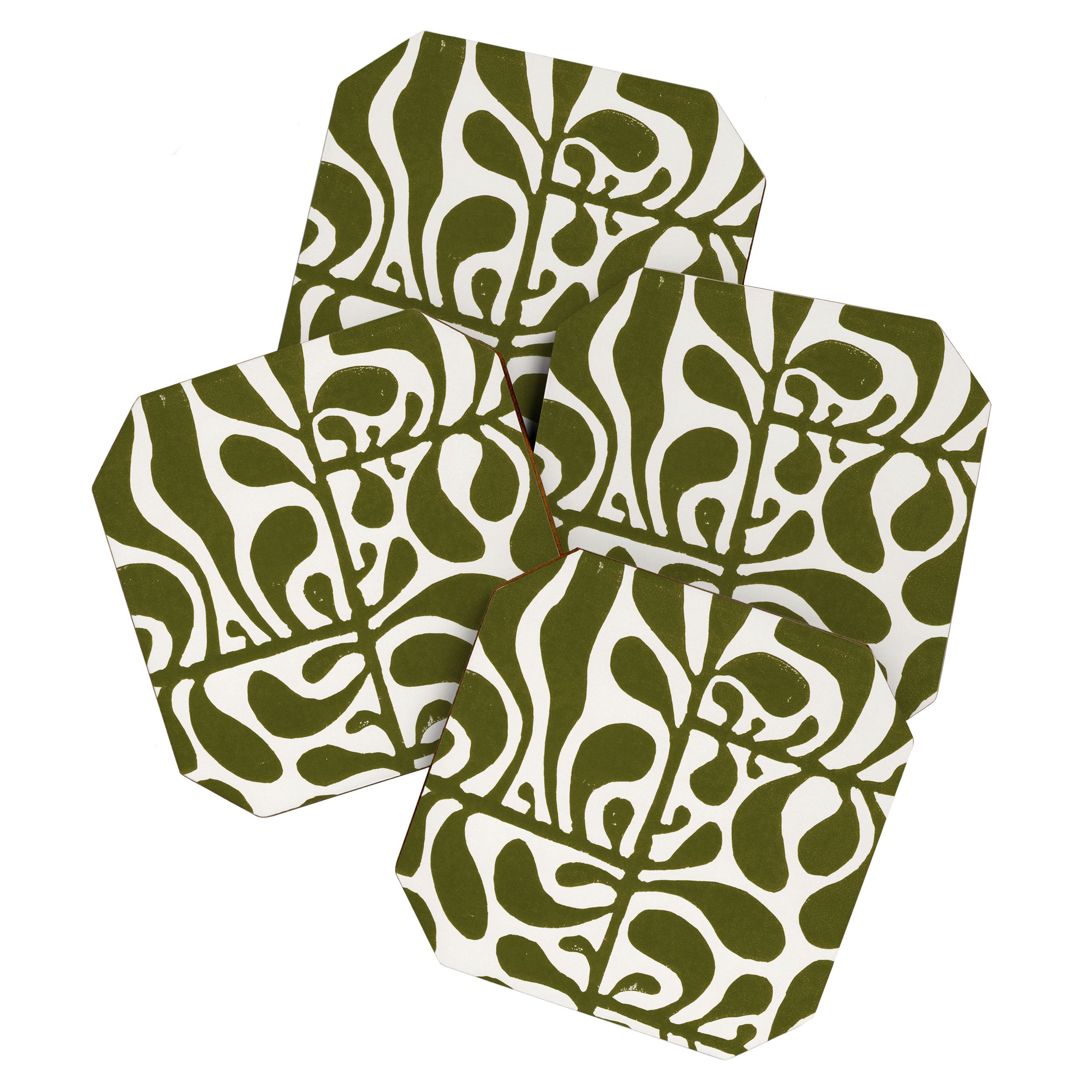 Linocut Plant #1 Coaster Gallery Image 1