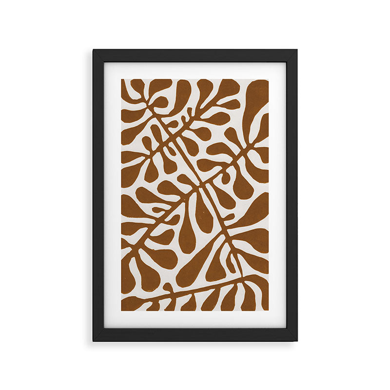Linocut Plant #2 Framed Art Print Gallery Image 2