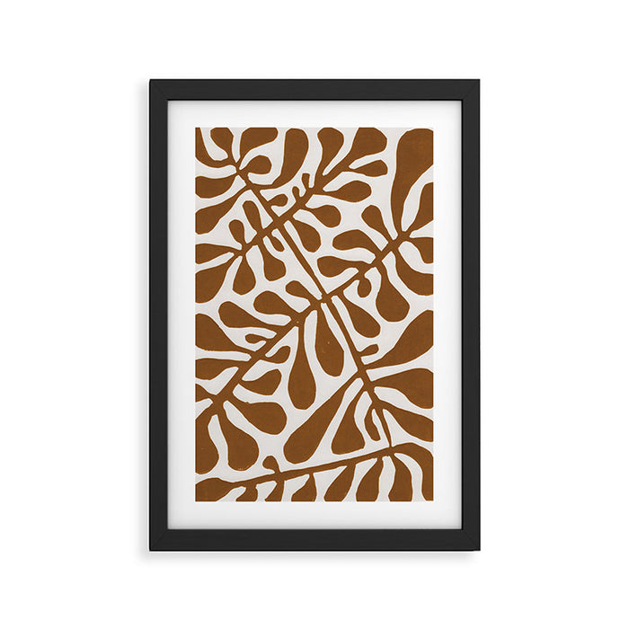 Linocut Plant #2 Framed Art Print Gallery Image 1