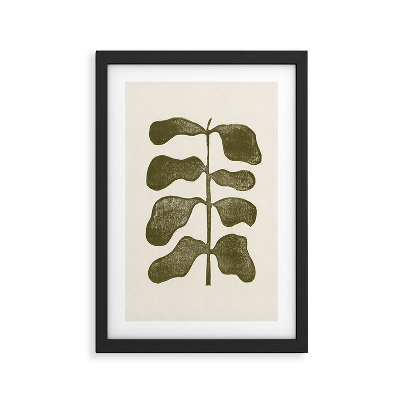 Linocut Plant Framed Art Print Gallery Image 2