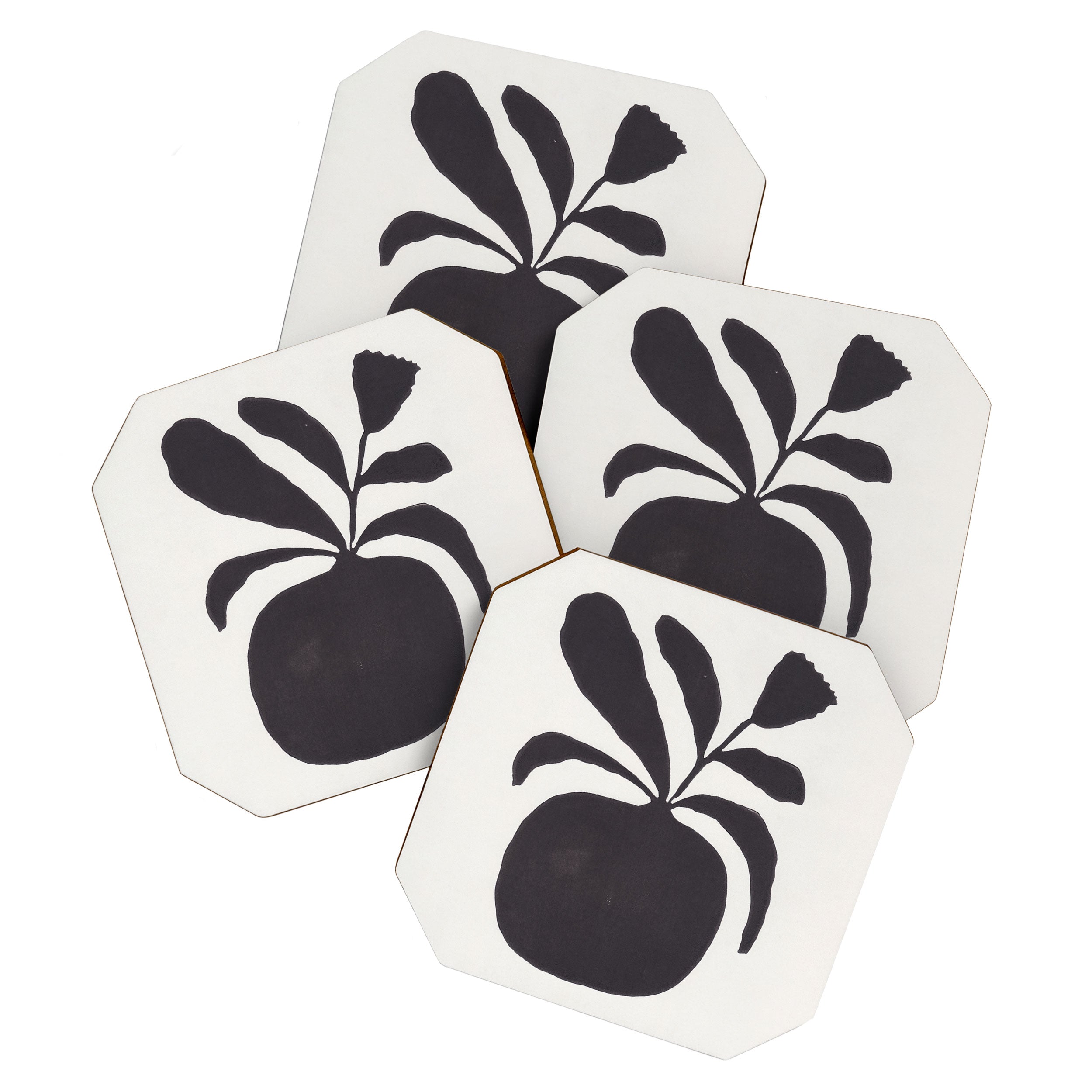 Linocut Silhouette #1 Coaster Gallery Image 1