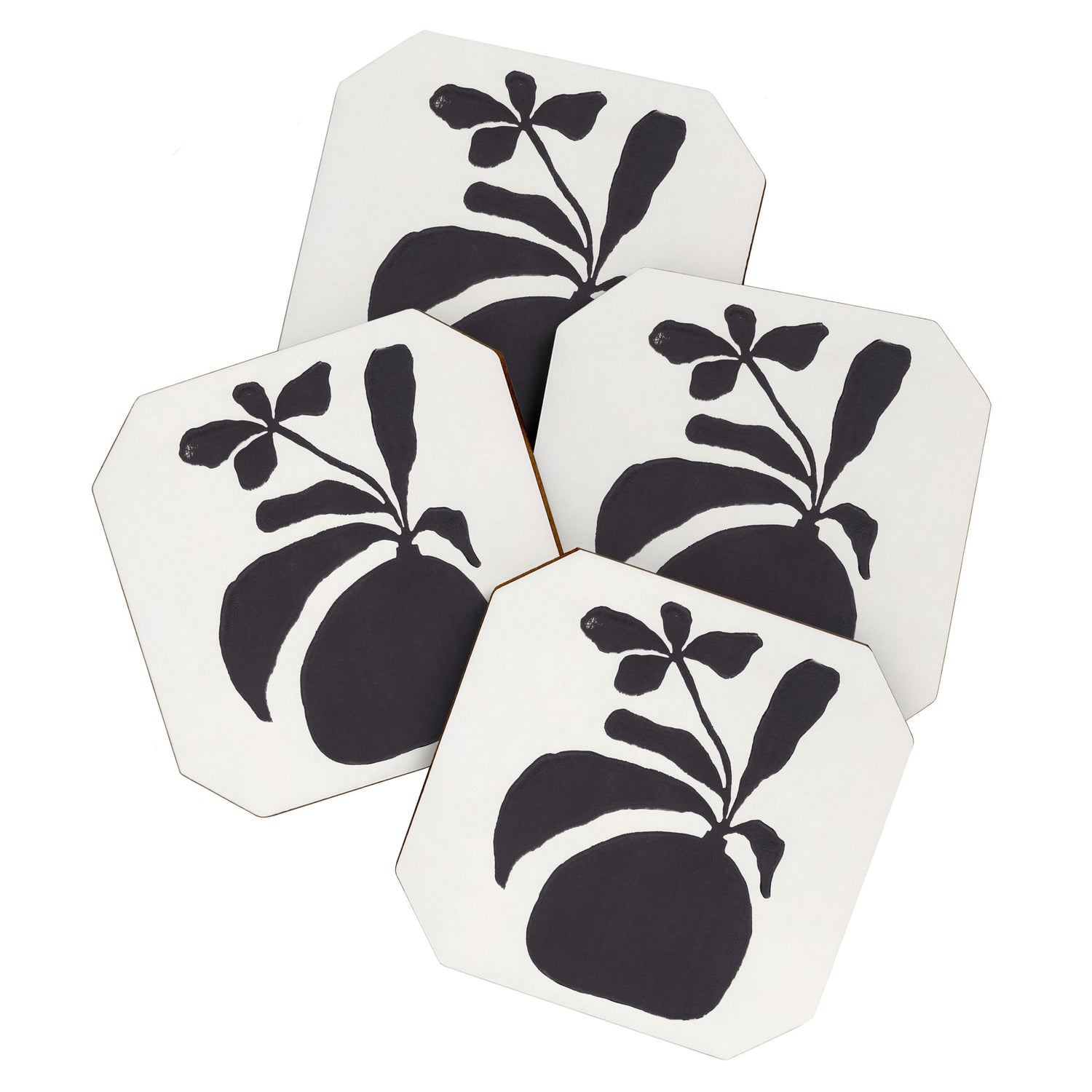 Linocut Silhouette #3 Coaster Gallery Image 1