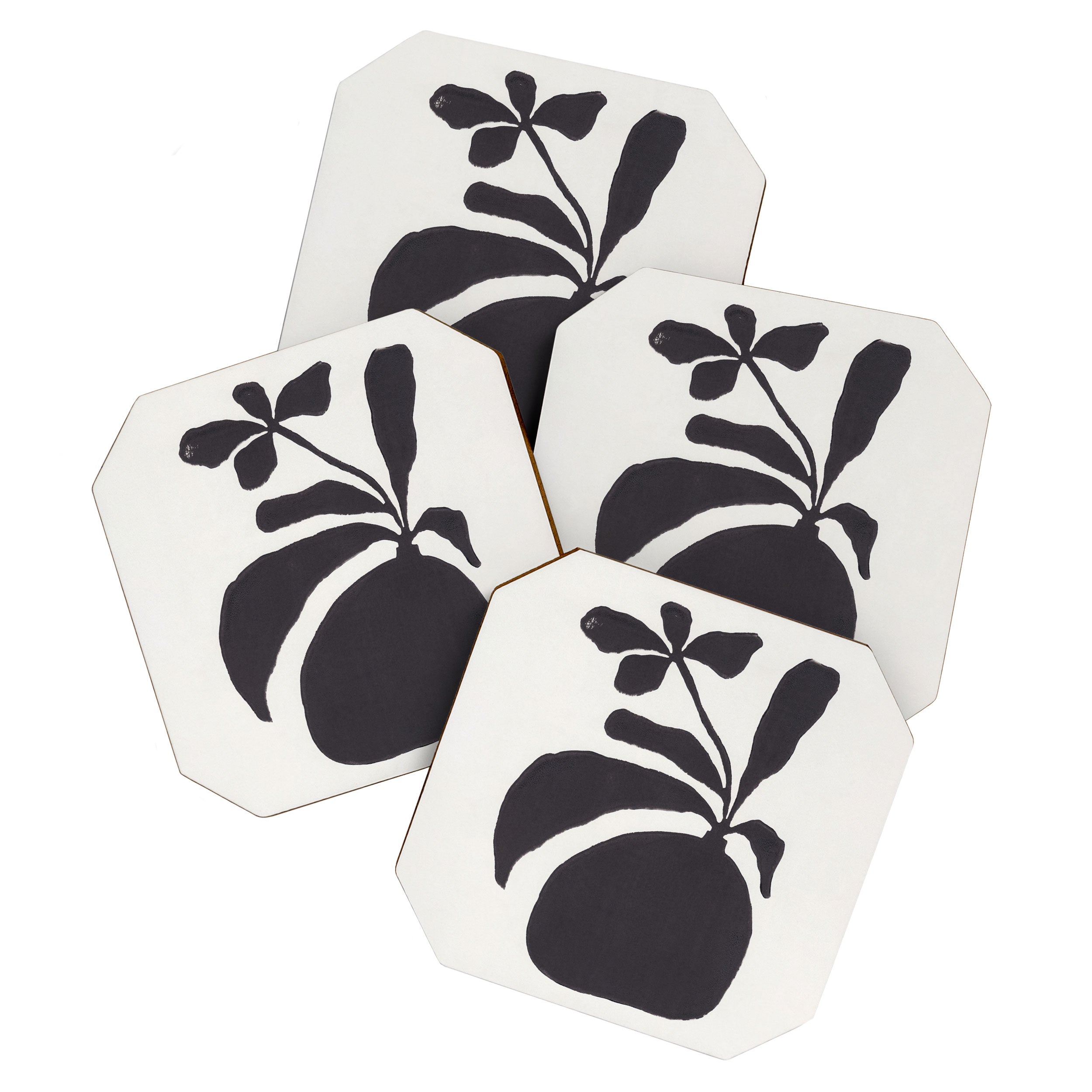 Linocut Silhouette #3 Coaster Gallery Image 1