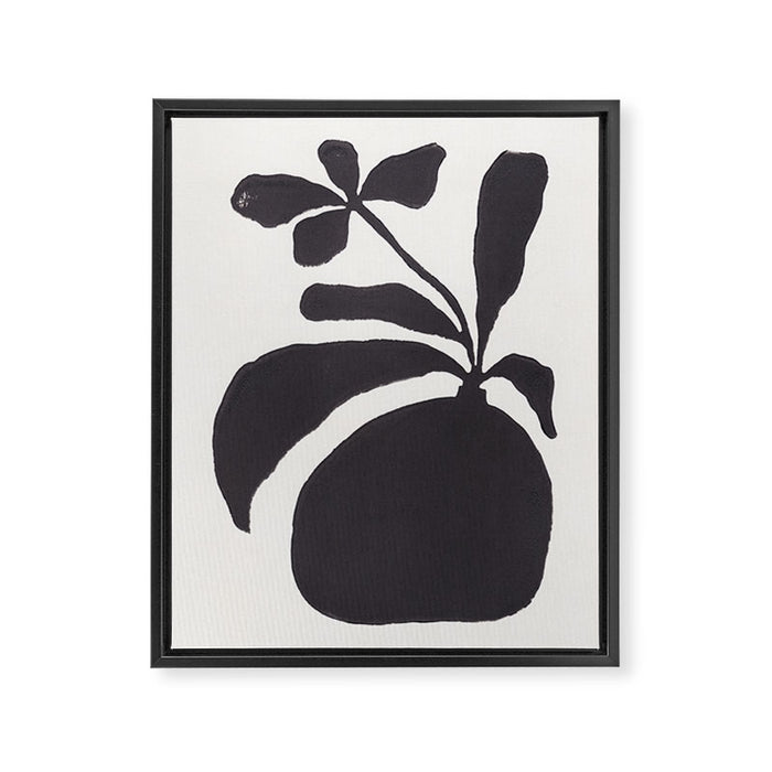 Linocut Silhouette #3 Framed Canvas Print Gallery Image 1
