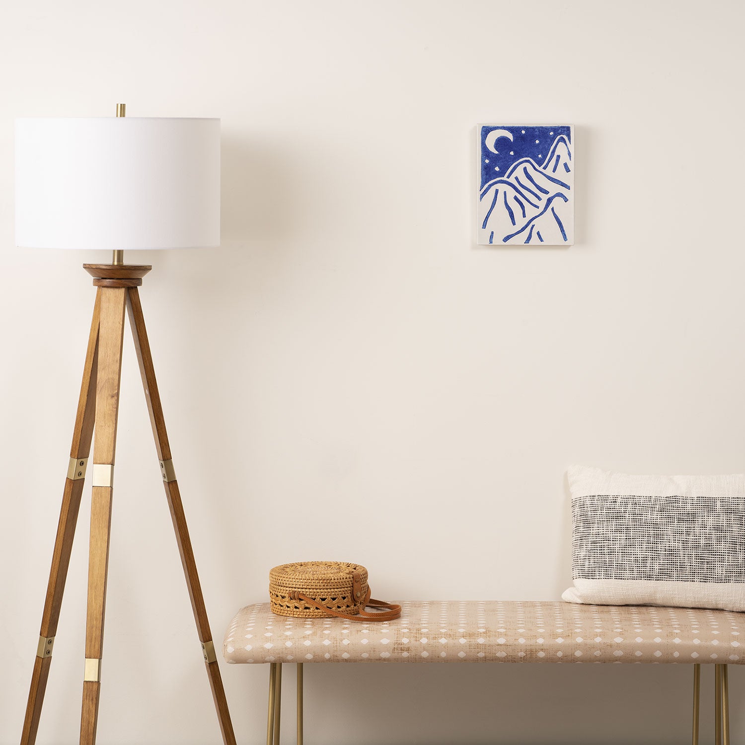 Linocut Starry Night Canvas Print Gallery Image 2