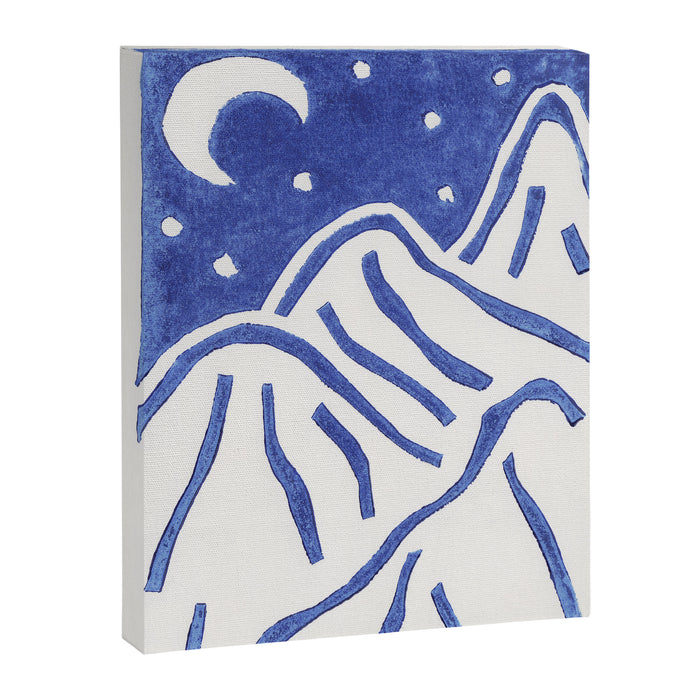 Linocut Starry Night Canvas Print Gallery Image 1