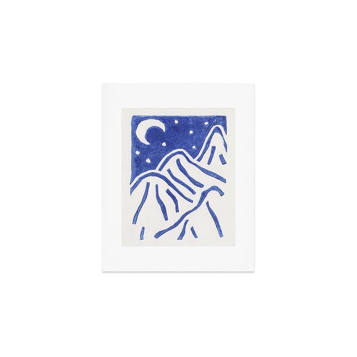 Linocut Starry Night Art Print Gallery Image 1