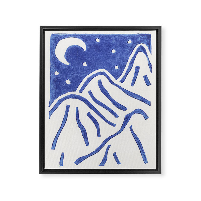 Linocut Starry Night Framed Canvas Print Gallery Image 6