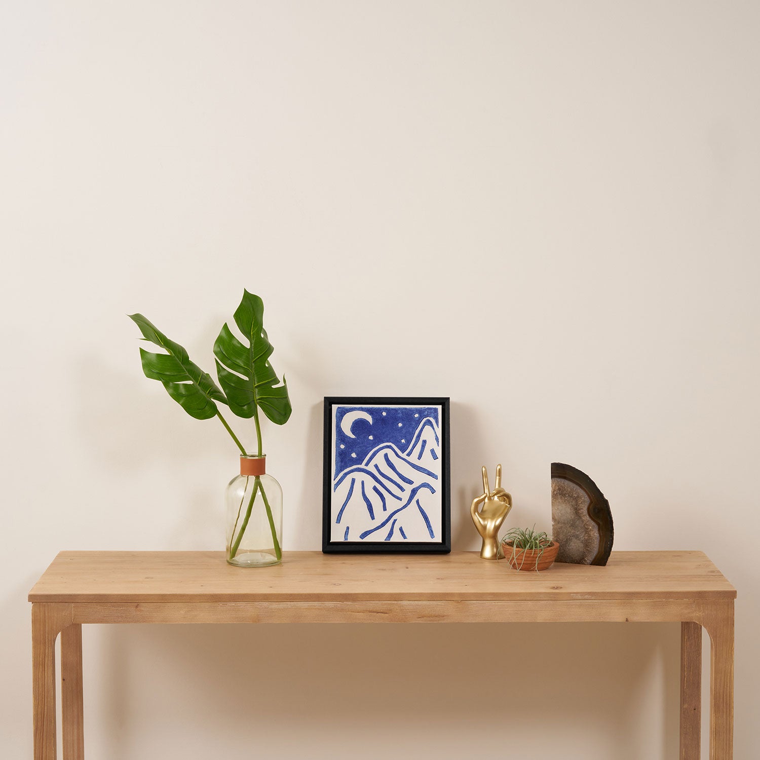 Linocut Starry Night Framed Canvas Print Gallery Image 4
