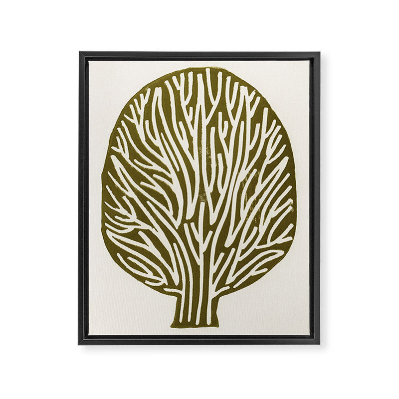 Linocut Tree #1 Framed Canvas Print Gallery Image 6