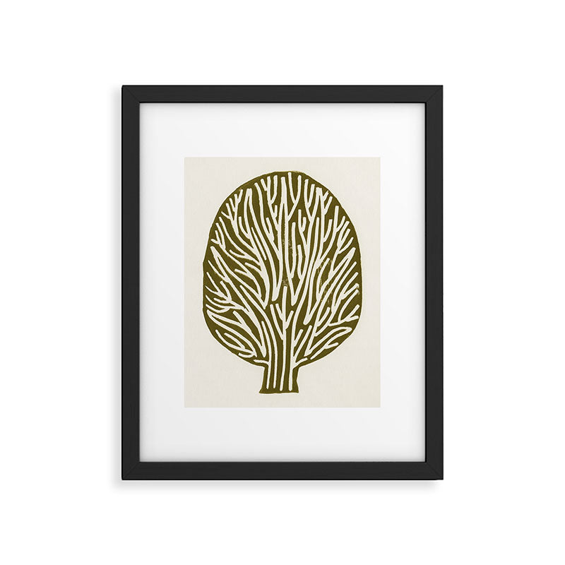 Linocut Tree #1 Framed Art Print Gallery Image 5