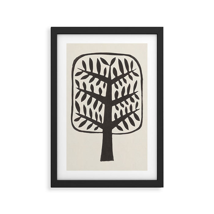 Linocut Tree #2 Framed Art Print Gallery Image 1