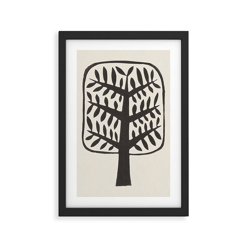 Linocut Tree #2 Framed Art Print Gallery Image 3