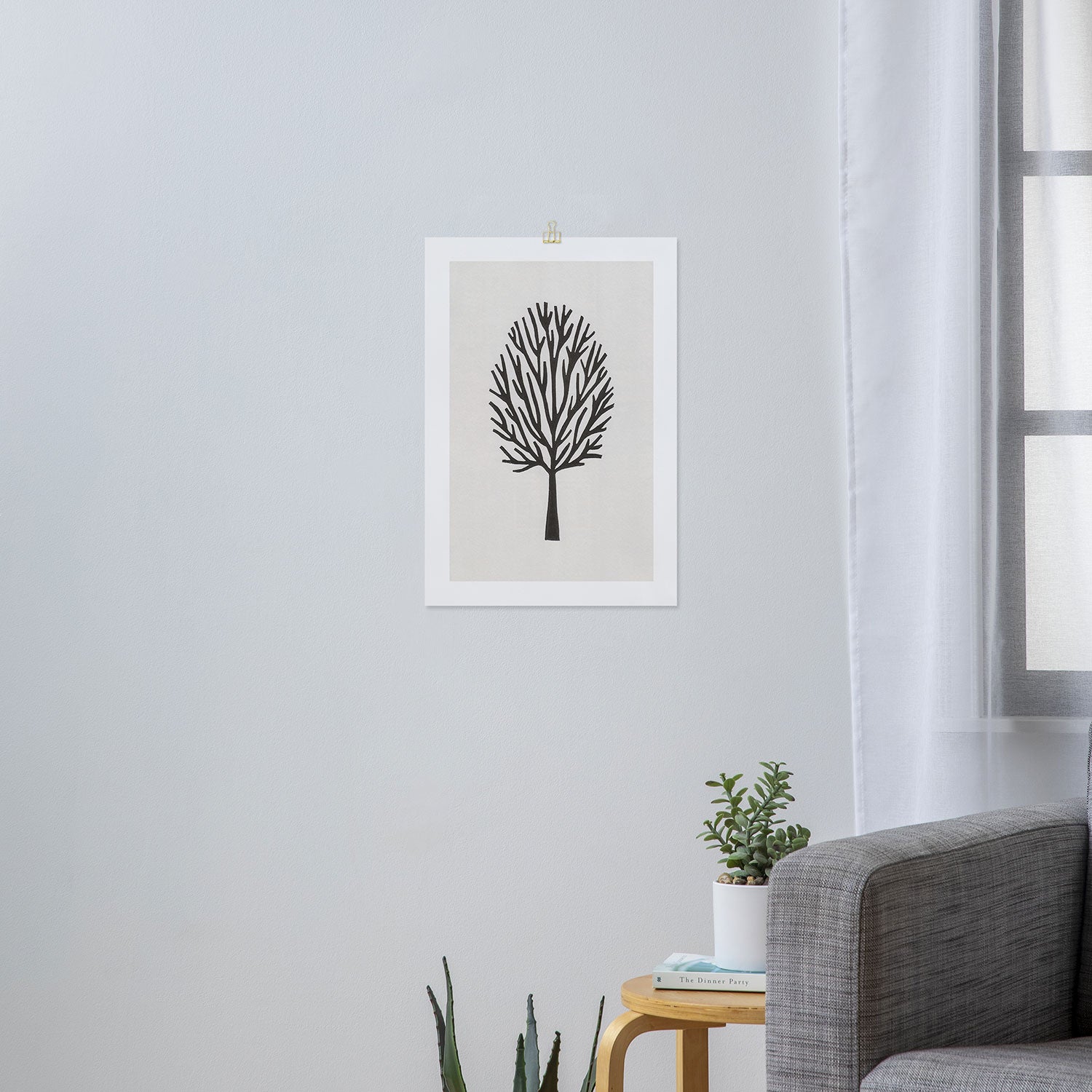 Linocut Tree #3 Art Print Gallery Image 3