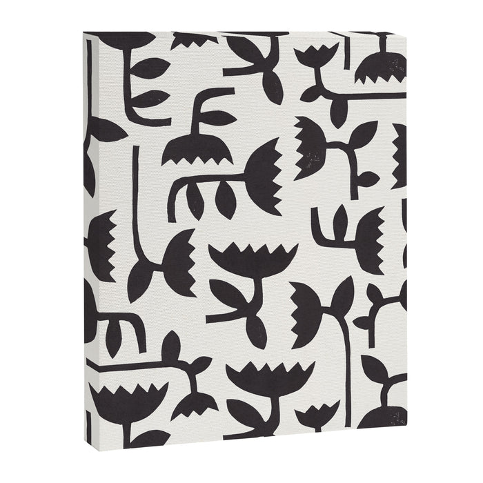 Linocut Tulip Pattern #3 Canvas Print Gallery Image 1