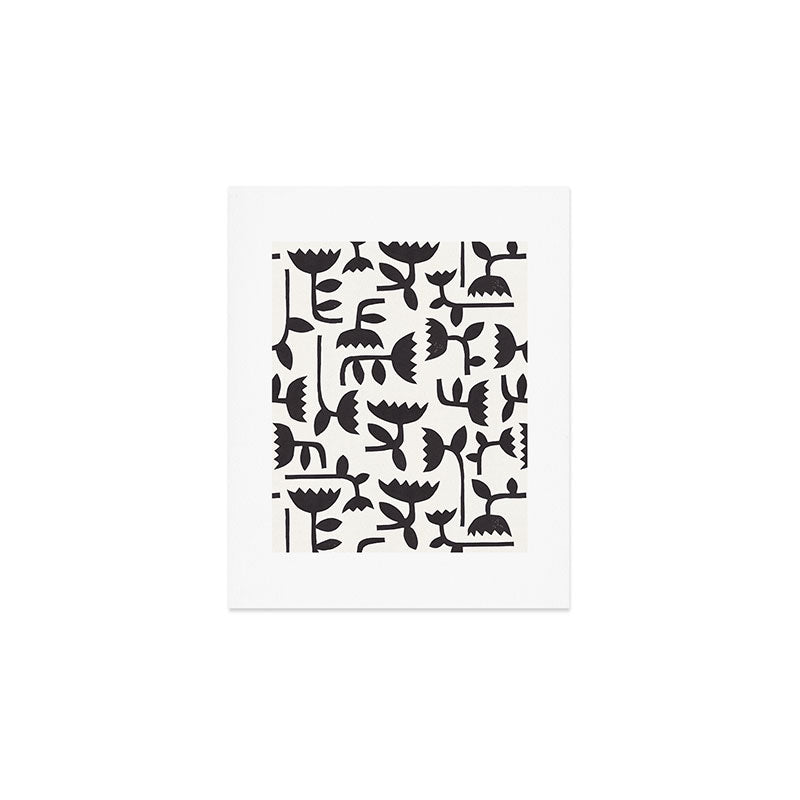Linocut Tulip Pattern #3 Art Print Gallery Image 1