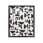 Linocut Tulip Pattern #3 Framed Canvas Print Gallery Image 8