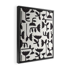 Linocut Tulip Pattern #3 Framed Canvas Print Gallery Image 2