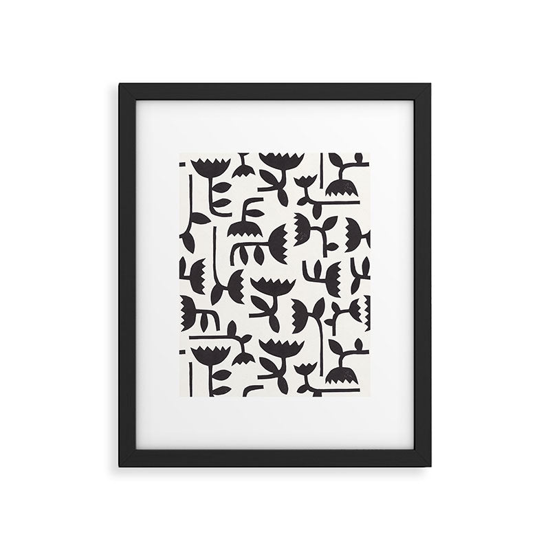 Linocut Tulip Pattern #3 Framed Art Print Gallery Image 6